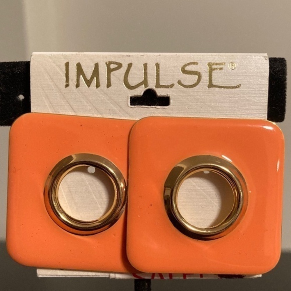 Impulse Orange and Gold Earrings